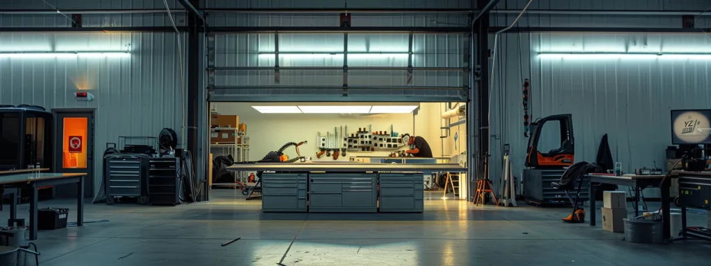 a sleek, modern roofing workshop showcases advanced repair techniques in action, with technicians expertly applying innovative solutions under bright, focused lighting, emphasizing precision and professionalism in roof restoration.