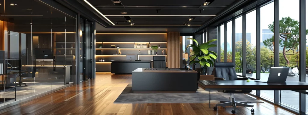 a sleek, modern office setting showcases a professional conducting a detailed roof inspection with a laptop and maintenance plan documents spread out, emphasizing the significance of proactive roof care and long-term protection for homeowners.