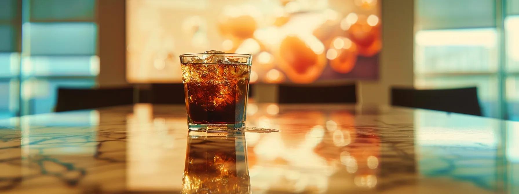 Glass of Coca Cola on table illustrating potential liver health risks