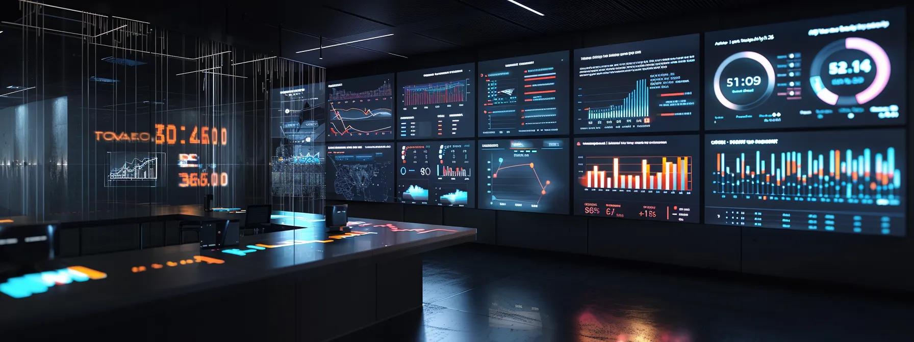 a modern office workspace showcases a sleek digital dashboard displaying a compelling comparison of seo tool pricing against competitors, with vibrant charts and graphs highlighting unique features and adaptability, under warm artificial lighting.