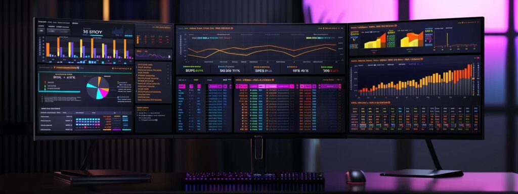 a computer screen displaying a website analytics dashboard with colorful graphs and charts, highlighting seo performance metrics for better rankings and user engagement.